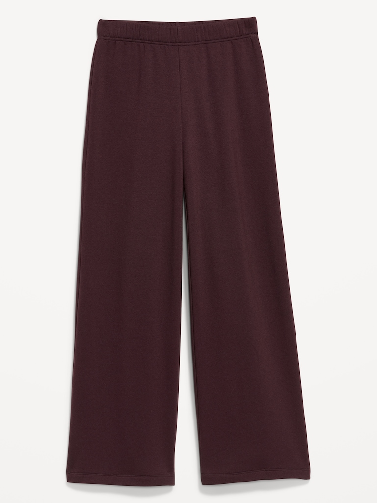 High-Waisted Fleece-Lined Super Wide-Leg Pants