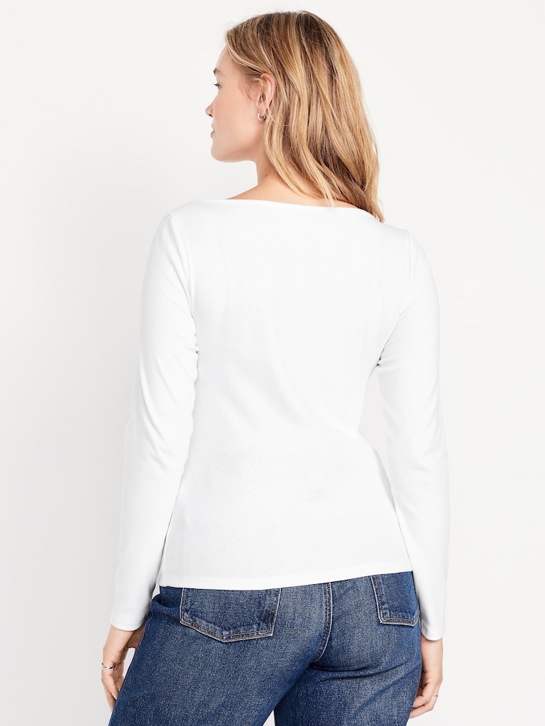Snug Long-Sleeve Boatneck T-Shirt