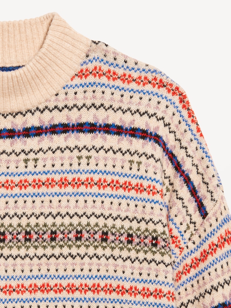 SoSoft Mock-Neck Fair Isle Sweater