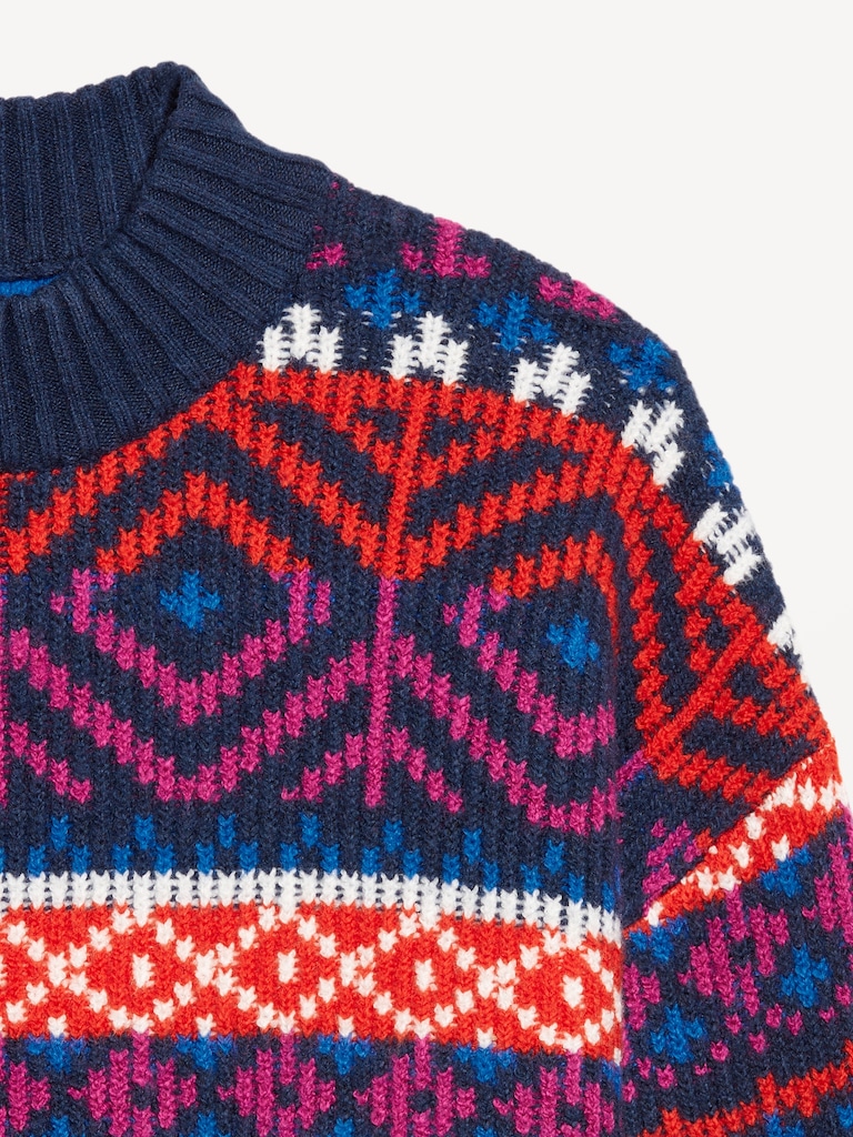 SoSoft Mock-Neck Fair Isle Sweater