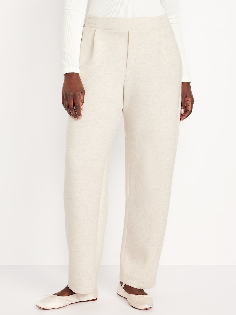 High-Waisted Bounce Fleece Barrel Sweatpants