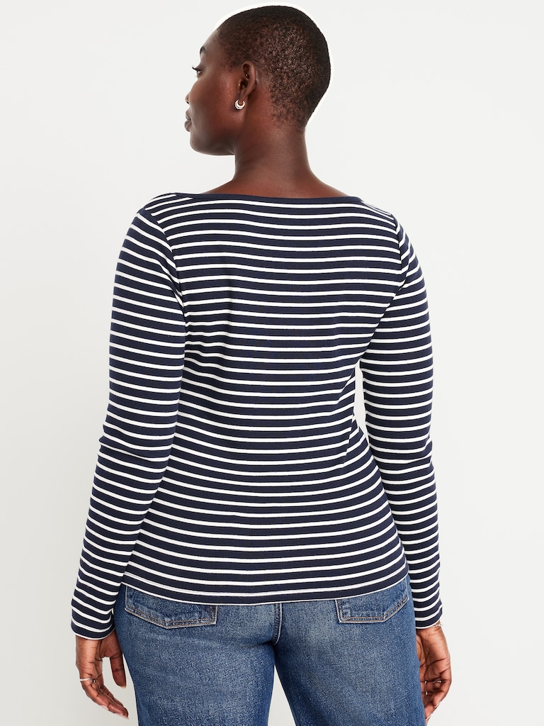 Snug Long-Sleeve Boatneck T-Shirt