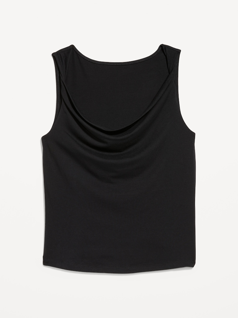 Cowl-Neck Twist-Strap Top
