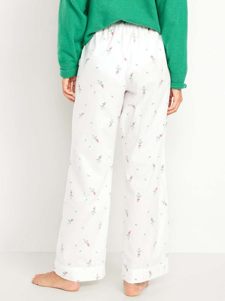 High-Waisted Poplin Pajama Pant