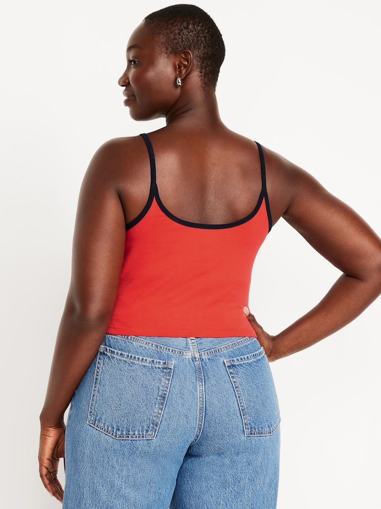 Camisole courte en jersey liséré