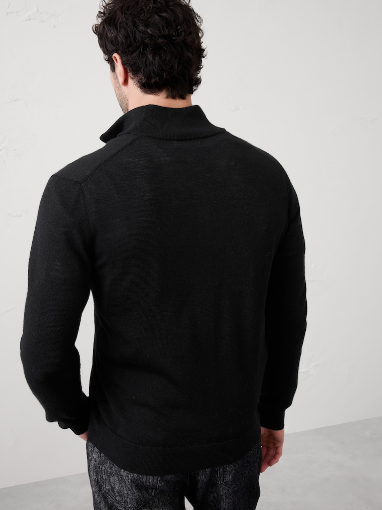 Merino Wool Quarter-Zip Sweater