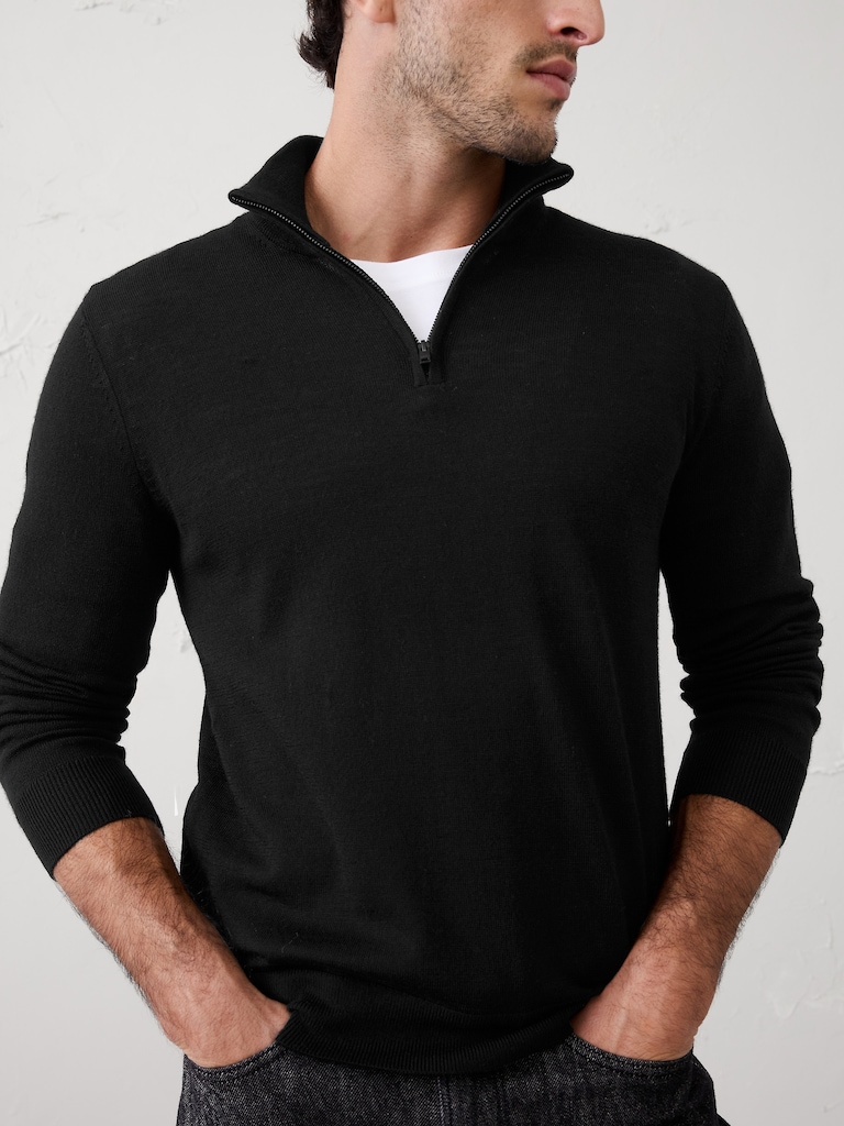 Merino Wool Quarter-Zip Sweater
