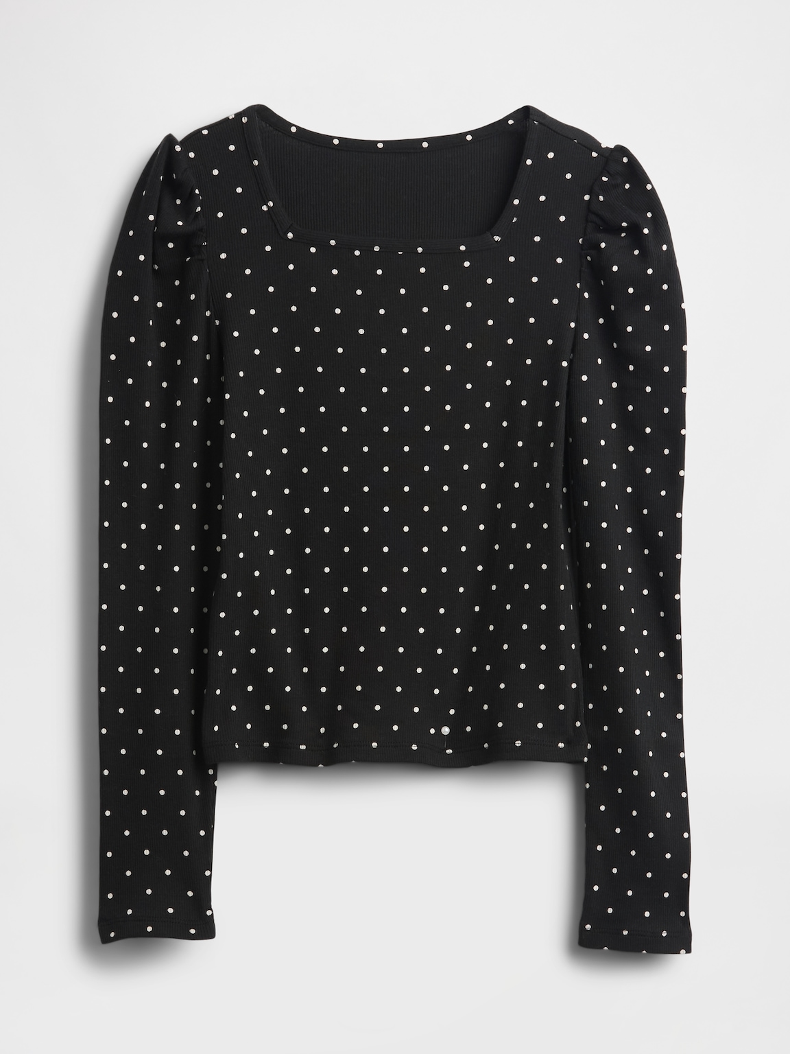 Kids Rib Puff-Sleeve Top