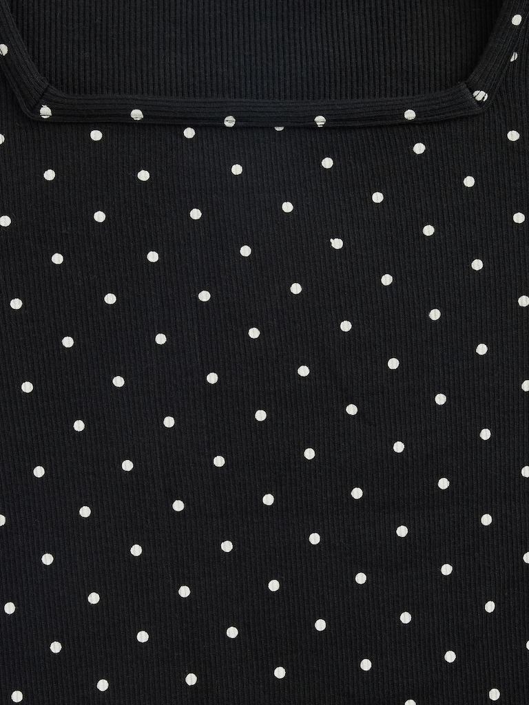 Kids Rib Puff-Sleeve Top