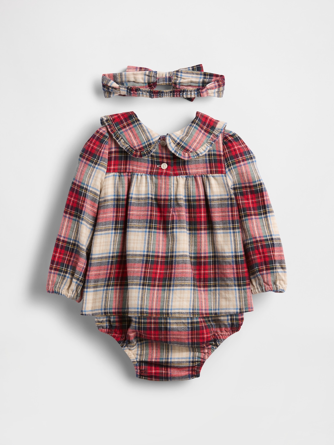 Baby Flannel Bodysuit Dress Set