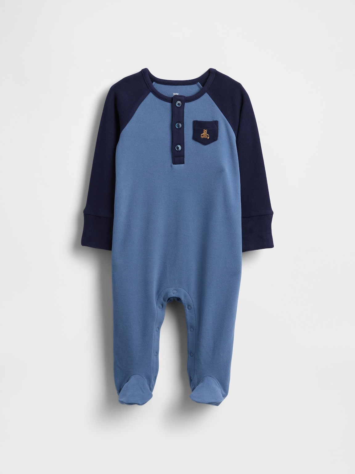 Baby Softspun Colorblock Henley Footed One-Piece