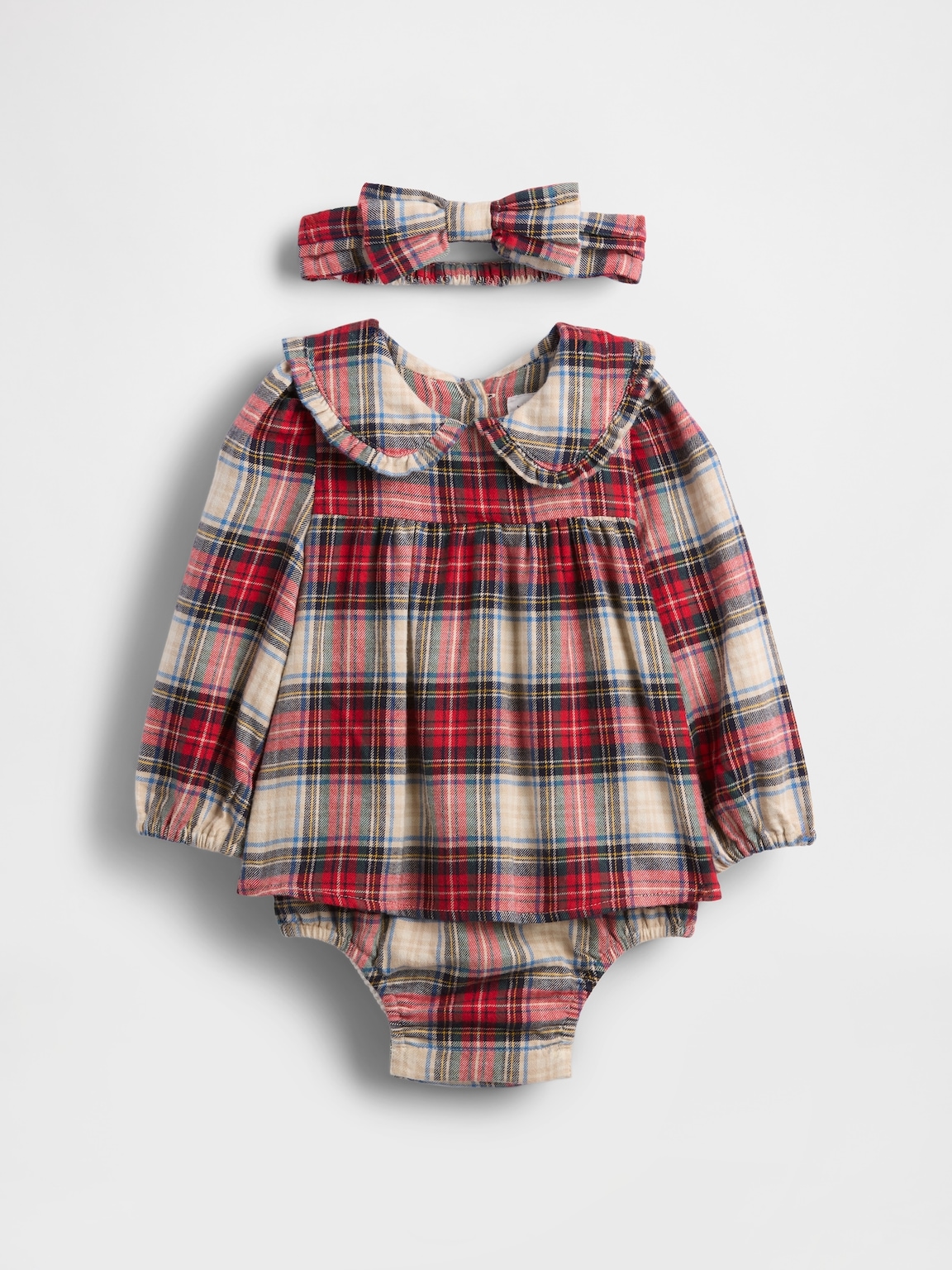 Baby Flannel Bodysuit Dress Set