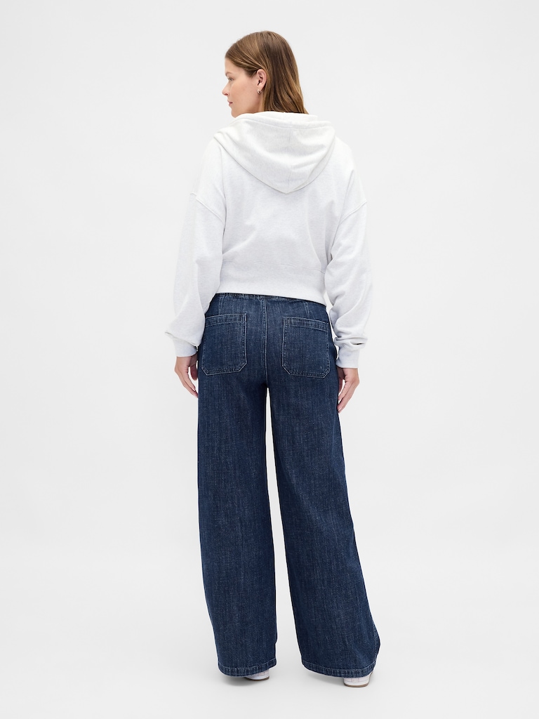 Maternity Full Panel Easy Wide-Leg Jeans
