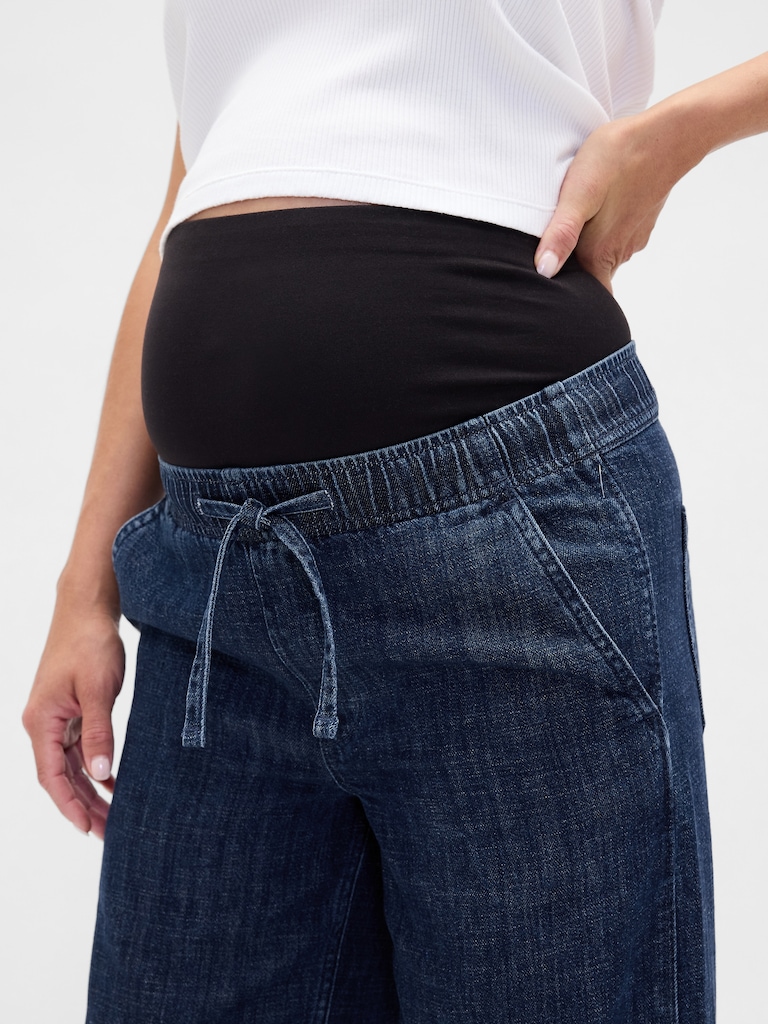 Maternity Full Panel Easy Wide-Leg Jeans