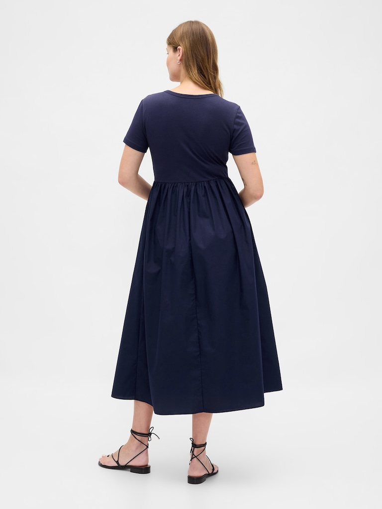 Maternity Mixed Media Maxi Dress