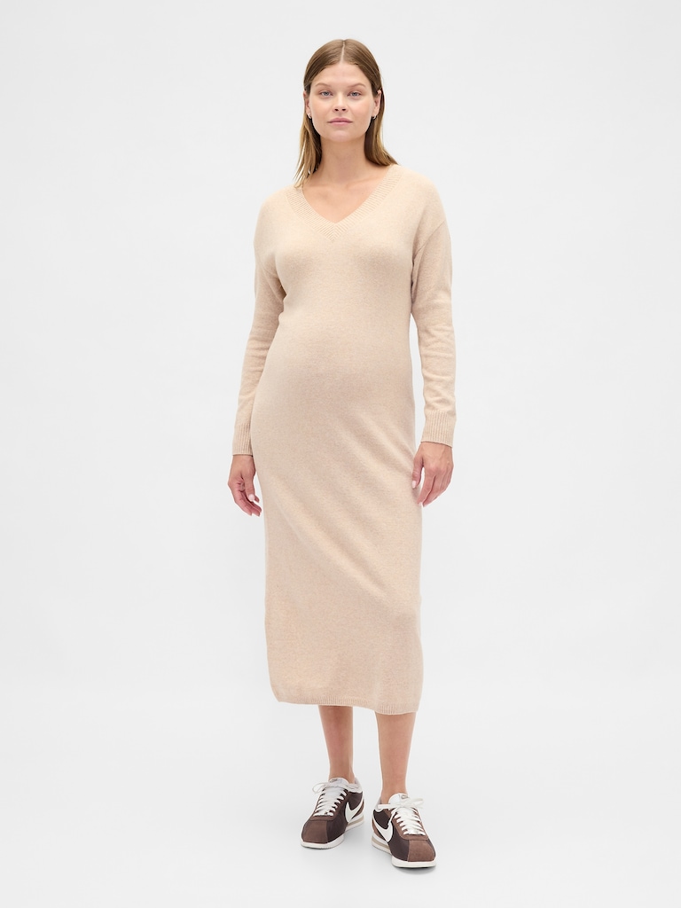 Maternity CashSoft V-Neck Sweater Dress
