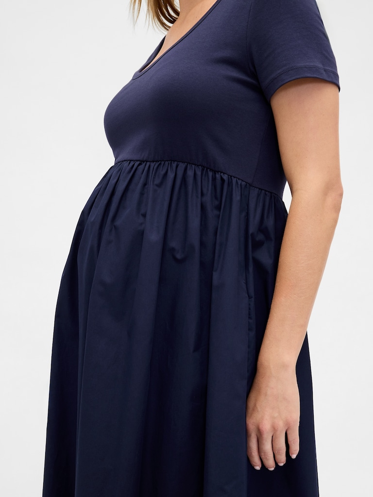 Maternity Mixed Media Maxi Dress