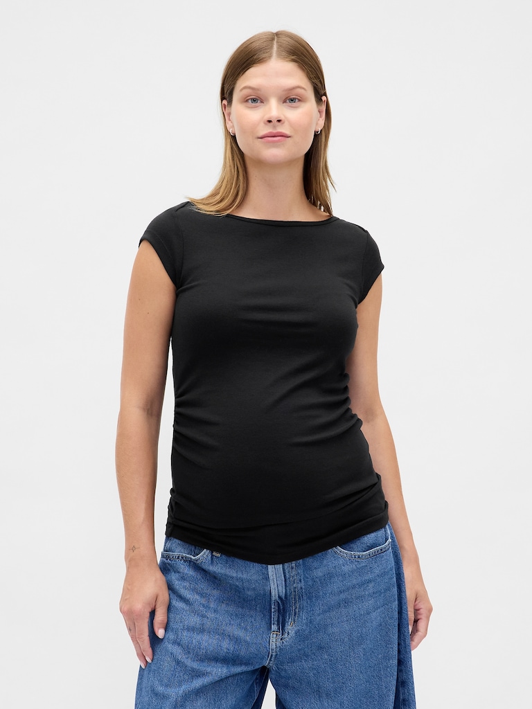 Maternity Modern Boatneck Top