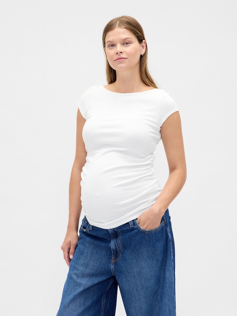 Maternity Modern Boatneck Top