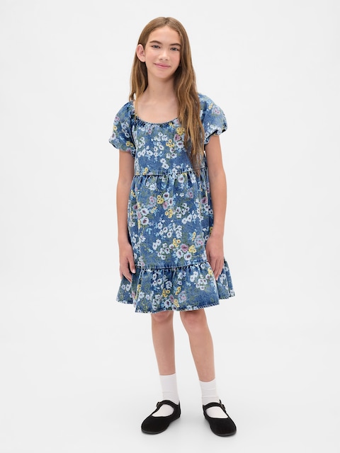 gap denim flower dress Toddler & Floral Denim Jumper Dress by Gap Floral Size 12-18 M