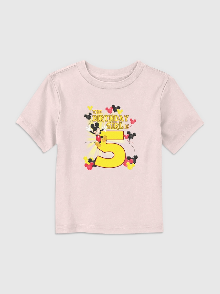 Disney Mickey Birthday Girl Is 5 Graphic T-Shirt for Toddler