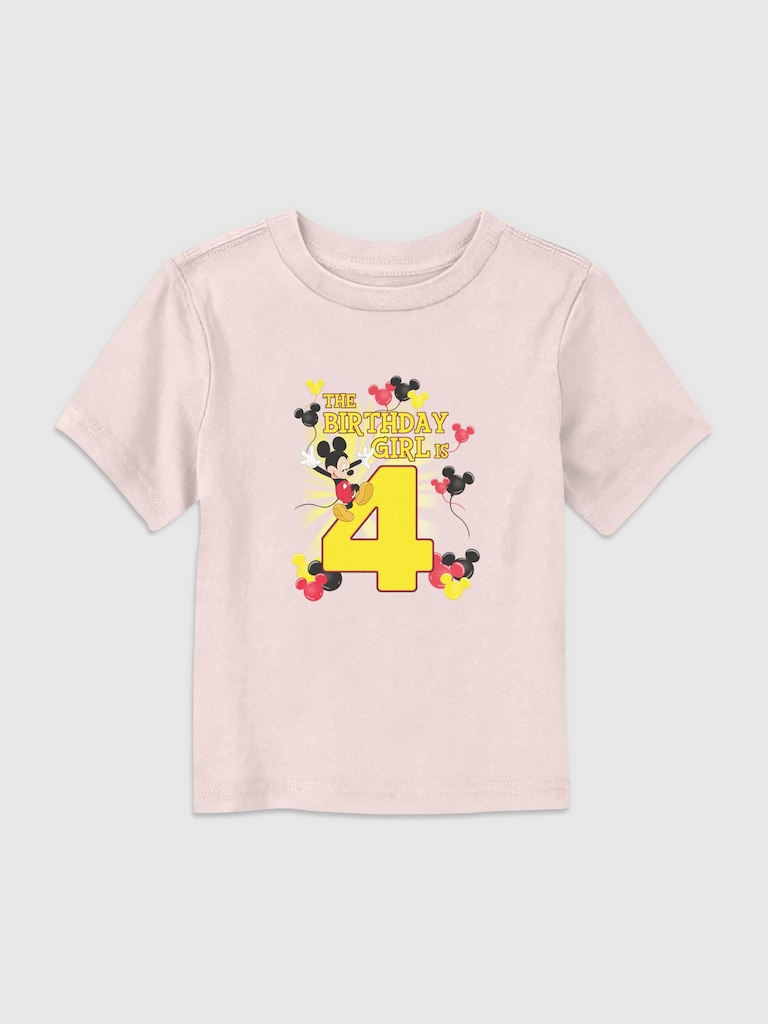 Disney Mickey Birthday Girl Is 4 Graphic T-Shirt for Toddler