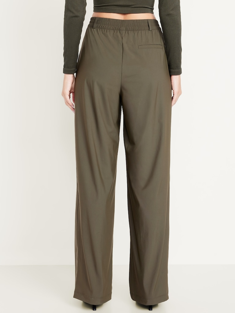 High-Waisted SleekTech Trouser Pants