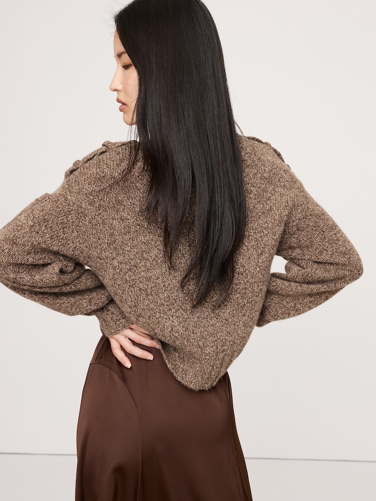 Marled Cashmere-Merino Blend Sweater