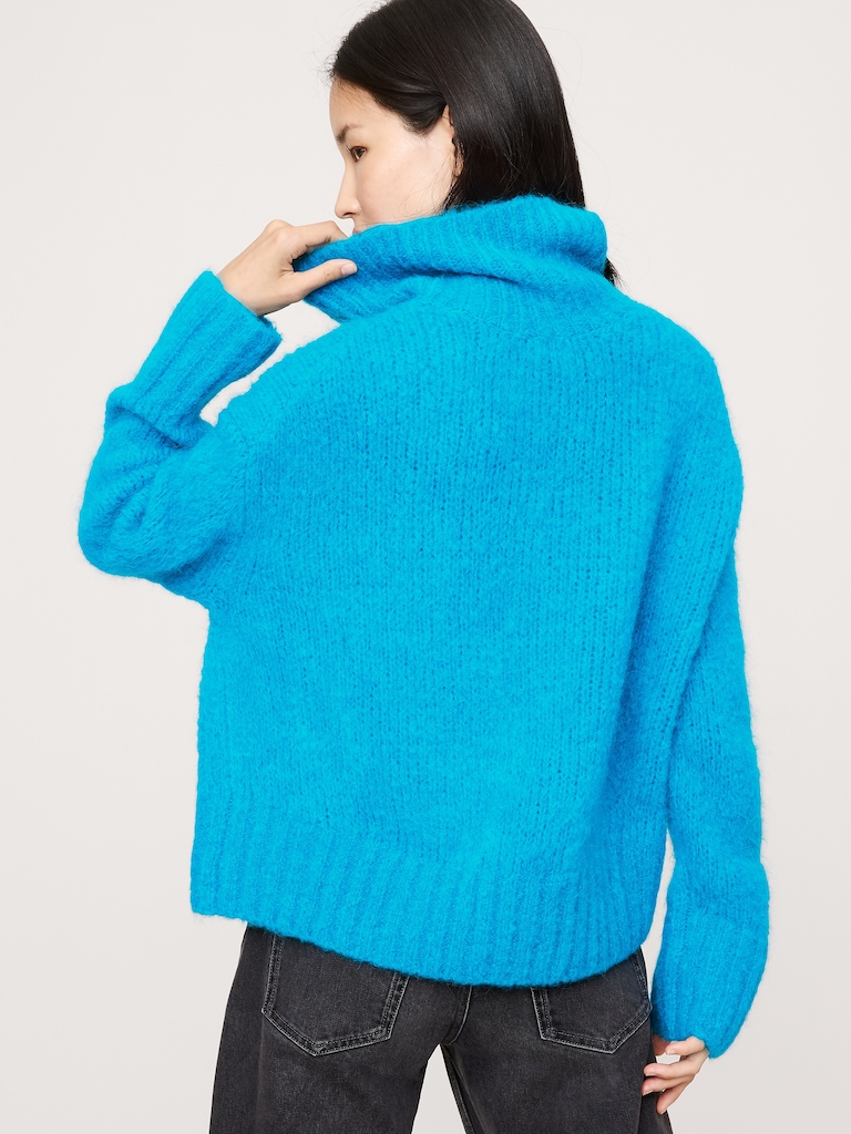 Italian Alpaca-Blend Funnel-Neck Sweater