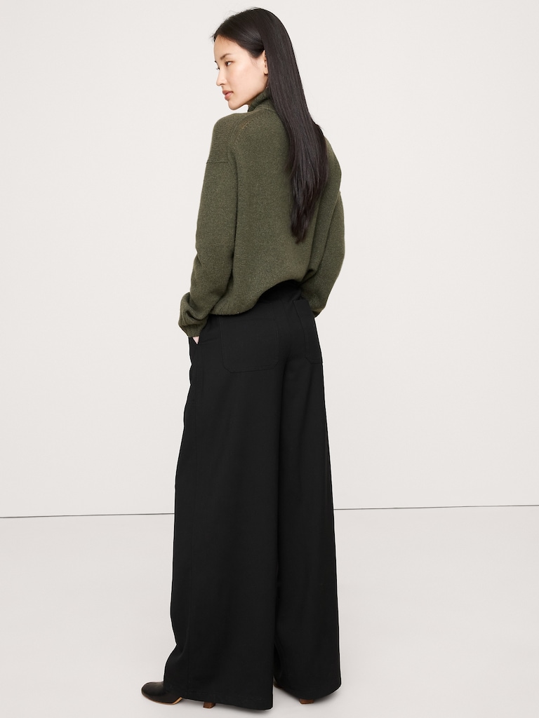 High-Rise Wide-Leg Italian Wool Pant