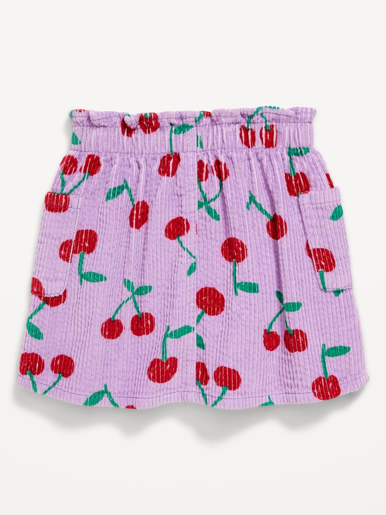 Printed Corduroy Pocket Skirt for Toddler Girls