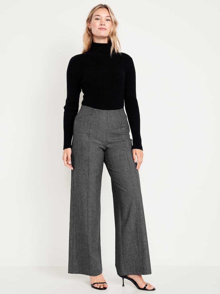 High-Waisted Pull-On Pixie Wide-Leg Pants