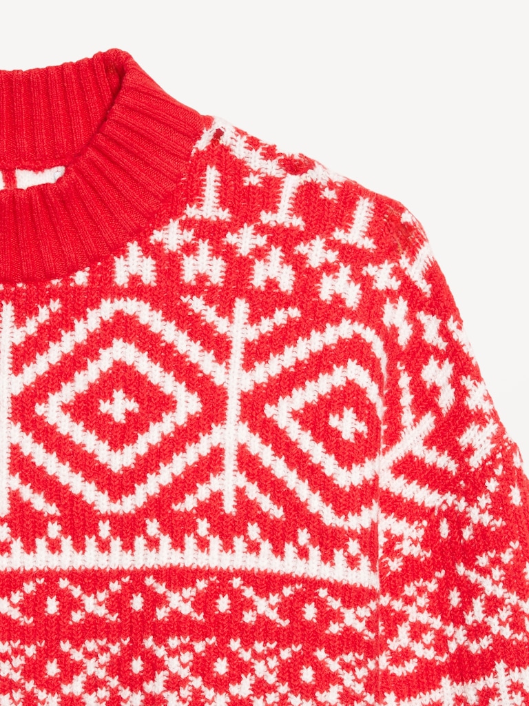 SoSoft Mock-Neck Fair Isle Sweater