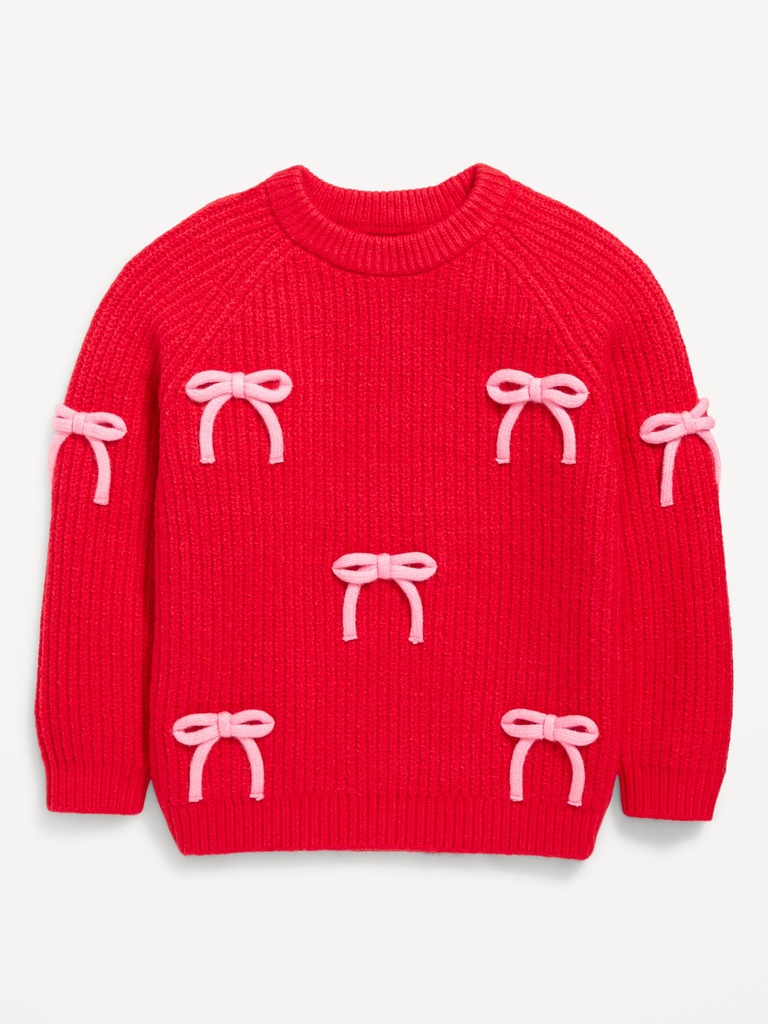 SoSoft Long-Sleeve Bows Sweater for Toddler Girls