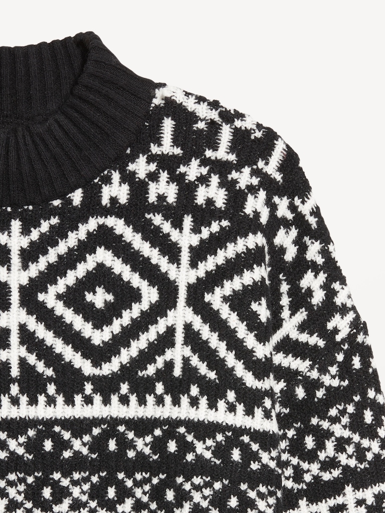 SoSoft Mock-Neck Fair Isle Sweater