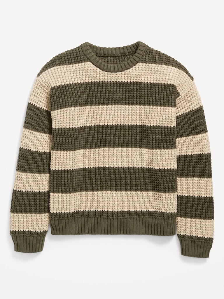 Loose Striped Crew-Neck Sweater for Boys