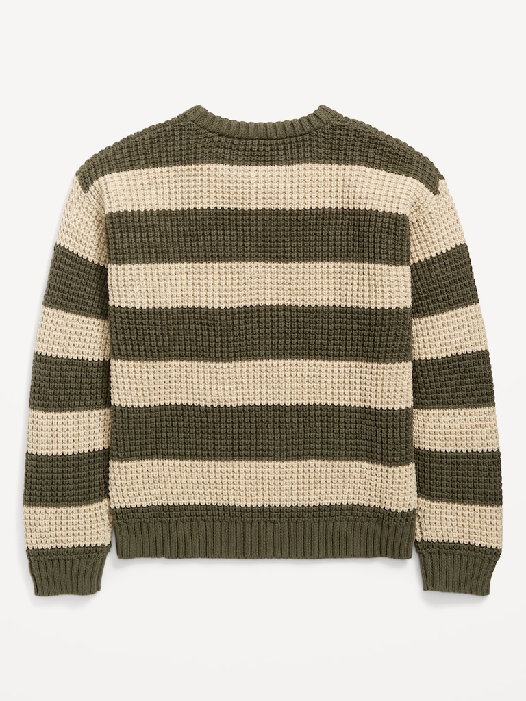 Loose Striped Crew-Neck Sweater for Boys
