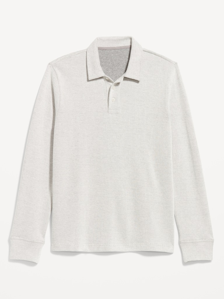 Long-Sleeve French Rib Polo
