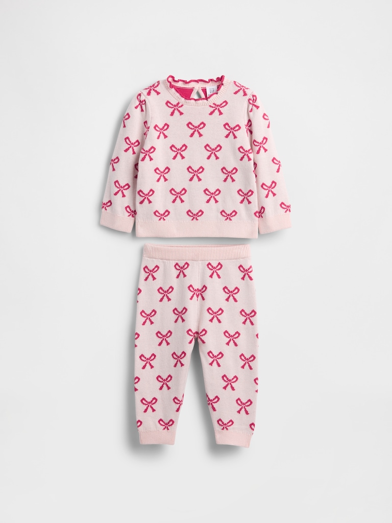 Baby Bow Sweater Outfit Set