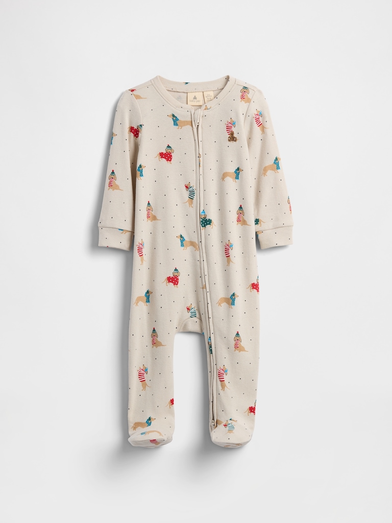 Baby Print Two-Way Zip One-Piece