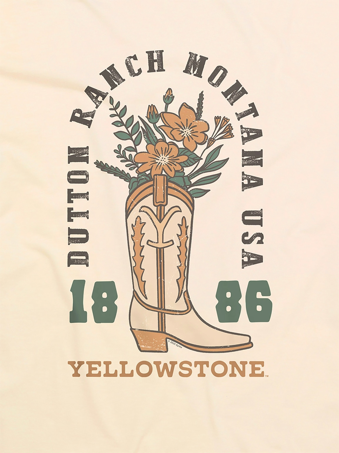 Yellowstone Flower Cowboy Boot Graphic T-Shirt