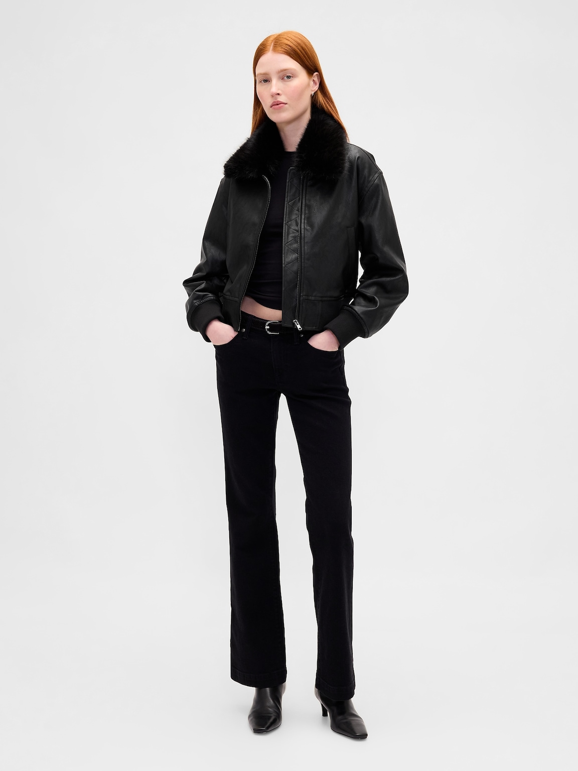 Vegan Leather Bomber Jacket