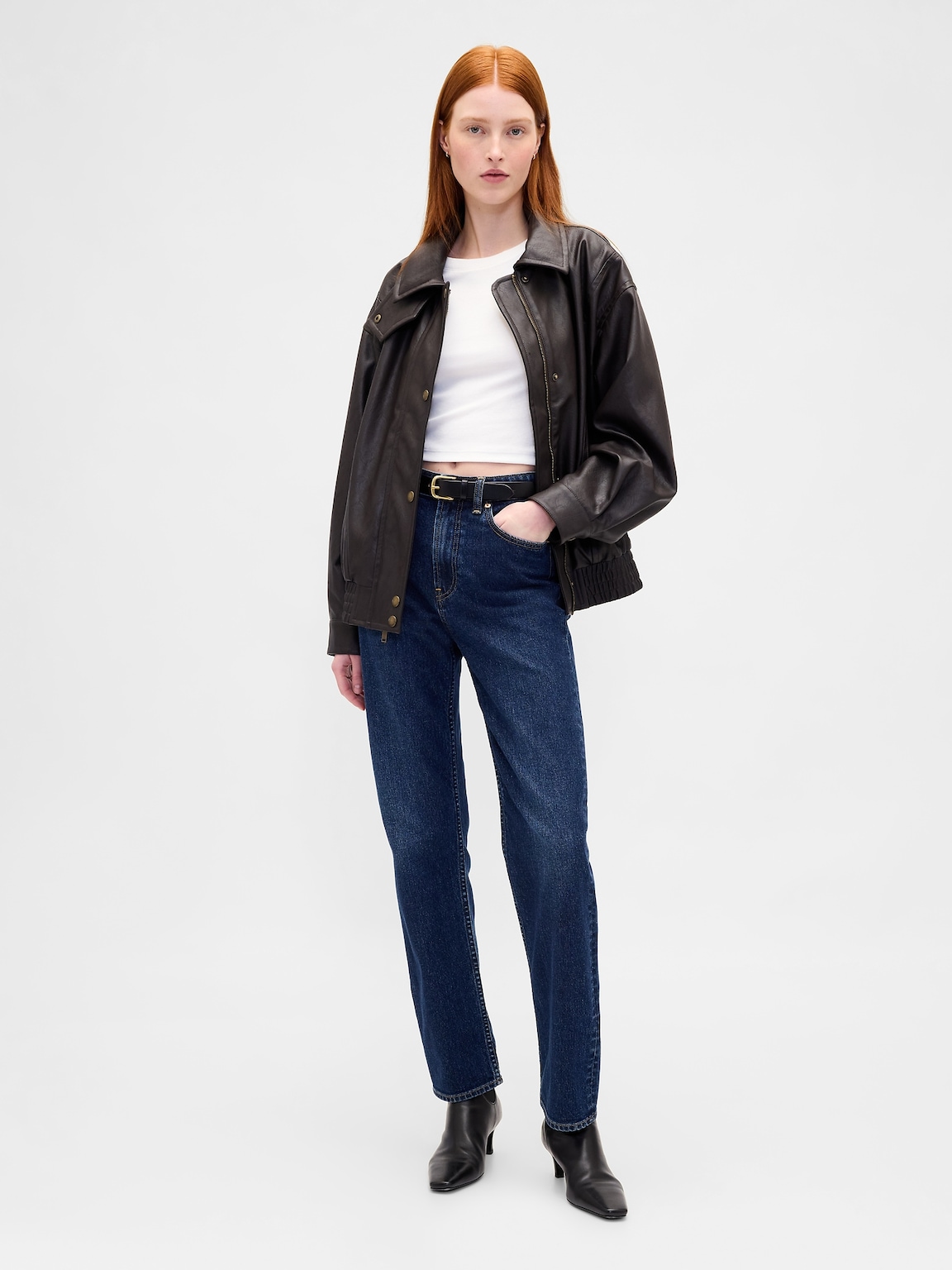 Oversized Vegan Leather Jacket