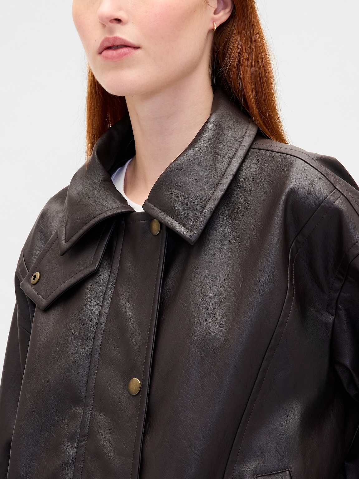 Oversized Vegan Leather Jacket