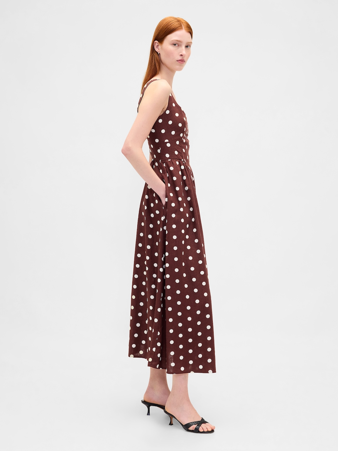 Seamed Drop-Waist Maxi Dress