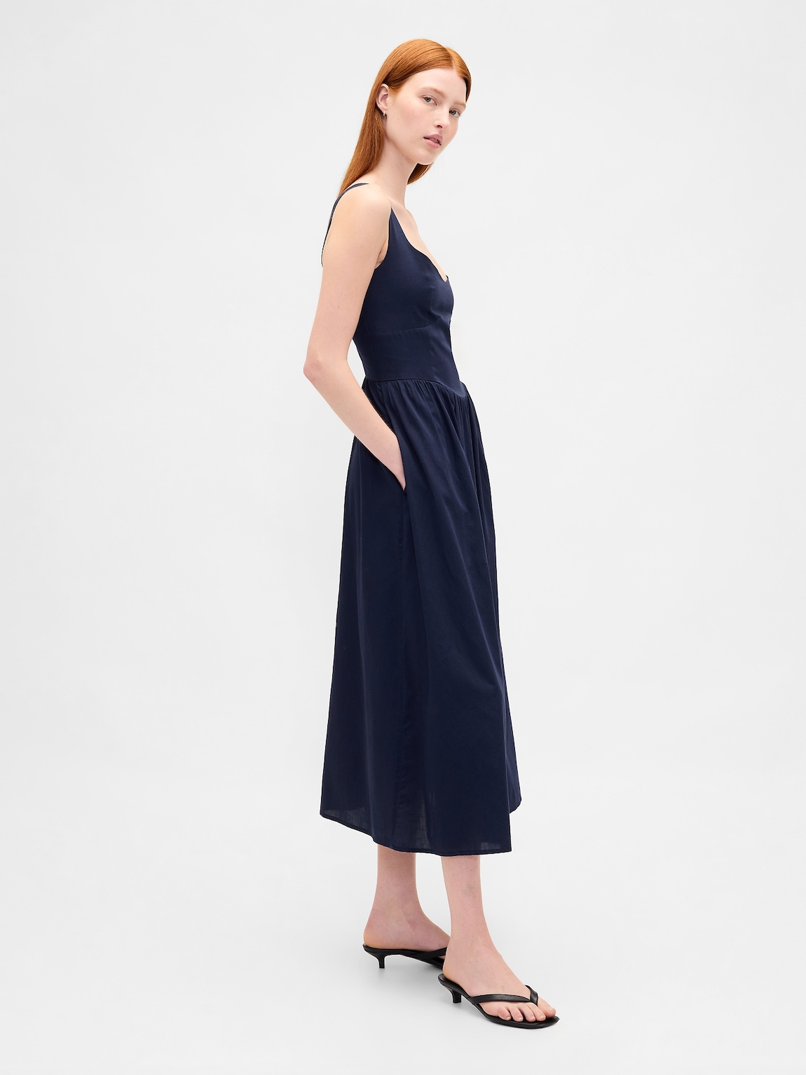 Seamed Drop-Waist Maxi Dress