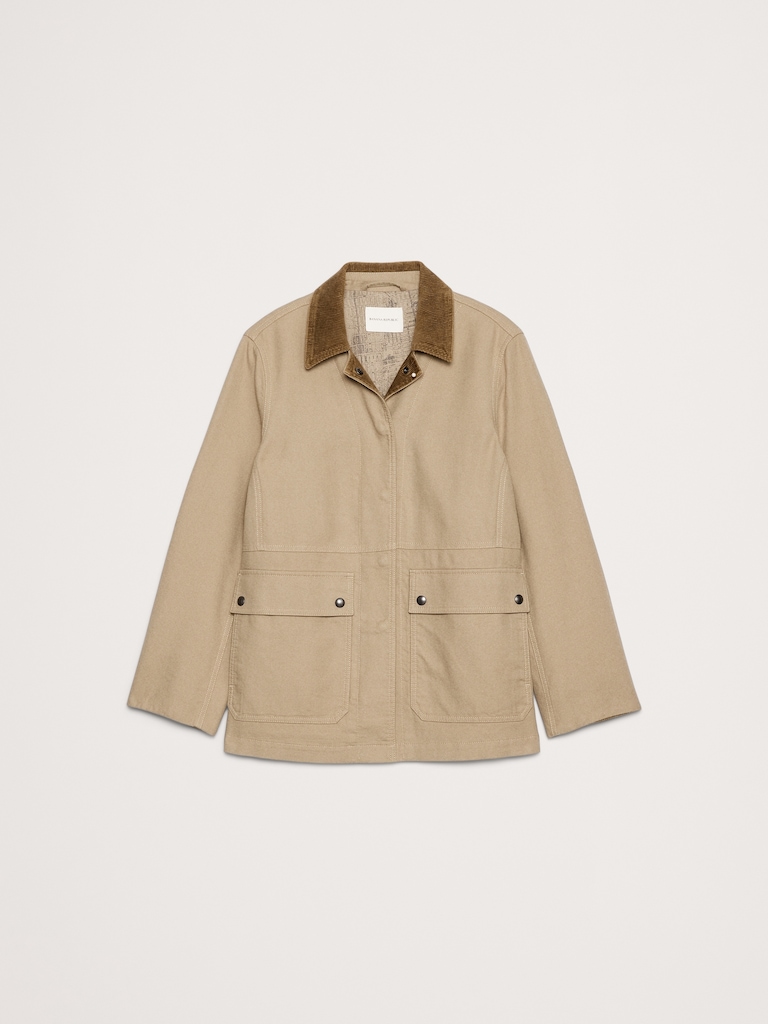 Canvas Chore Coat with Corduroy Collar