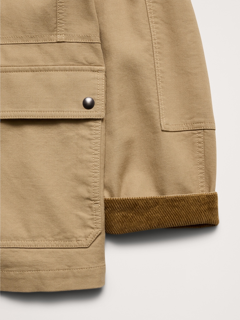 Canvas Chore Coat with Corduroy Collar