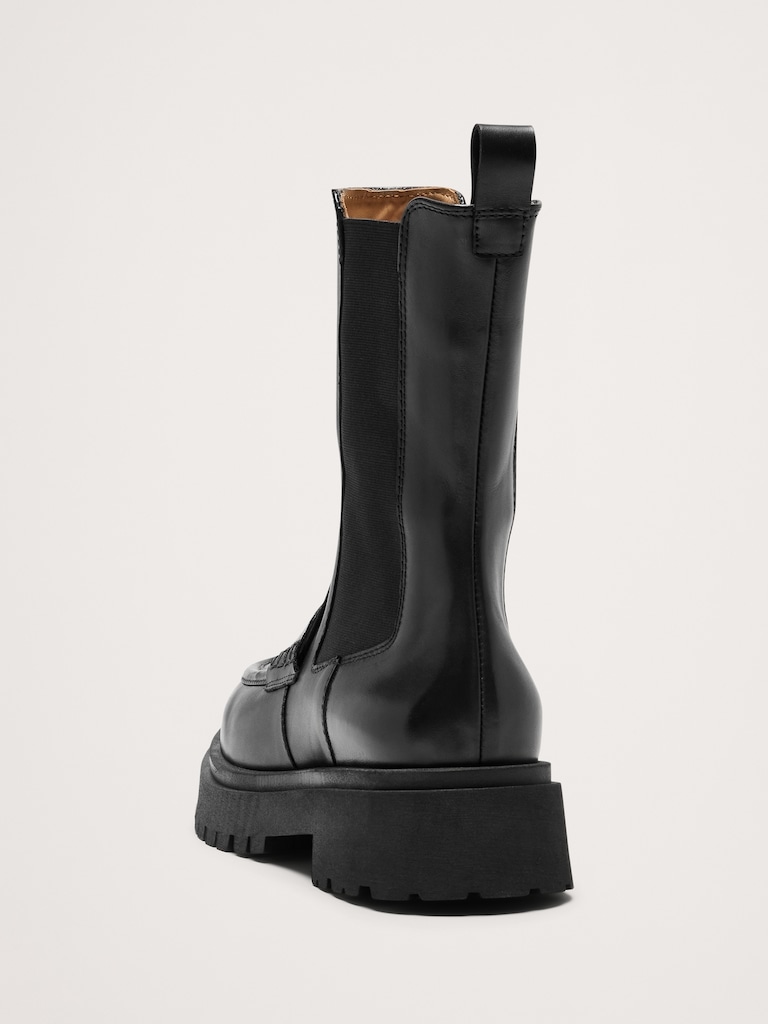 Italian Leather Penny Chelsea Boot