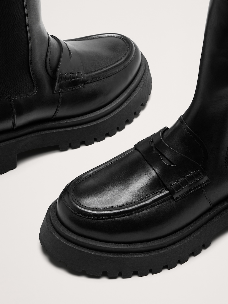 Italian Leather Penny Chelsea Boot